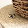 Bague, bijou en acier inoxydable 316L brillant orné d'émail
