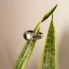 Bague, bijou en acier inoxydable 316L brillant orné d'émail