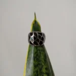 Magnifique bague acier inoxydable émail noir