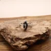 Bague couleur argent, style minimaliste, bijou pour femme serpent sur zircon noir