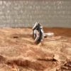 Bague couleur argent, style minimaliste, bijou pour femme serpent sur zircon noir