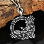 Pendentif acier viking corbeau de Odin