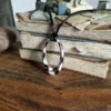 Pendentif bijou ovale en acier inoxydable 316L motifs en émail bicolore