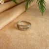 Bague réglable femme en acier inoxydable 2 cœurs liés par une flèche