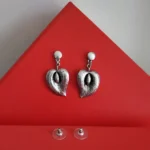 Bijoux pour oreilles percées, boucles d'oreilles feuille en métal argenté