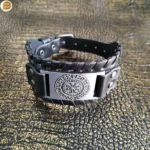 bracelet cuir runes vikings