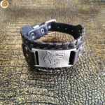 bracelet cuir viking tête de loup Fenris
