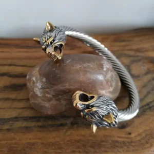 Bracelet acier tête de loup