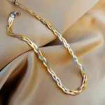 Collier acier inoxydable femme chaine serpent plate