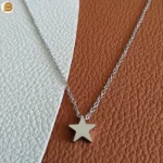 Collier minimaliste acier inoxydable pendentif étoile argentée