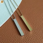 Collier minimaliste acier inoxydable pendentif lingot