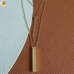 Collier minimaliste acier inoxydable pendentif lingot doré