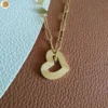 Collier asymétrique femme acier inoxydable cœur