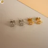 Boucles d'oreilles acier inoxydable trèfle 4 feuilles