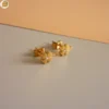Boucles d'oreilles acier inoxydable trèfle 4 feuilles