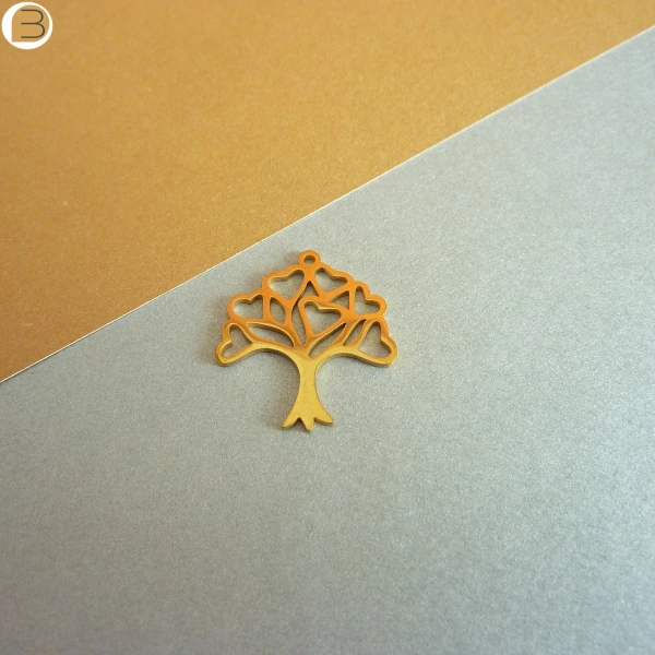 Pendentif pour femme en acier inoxydable doré symbole arbre de vie