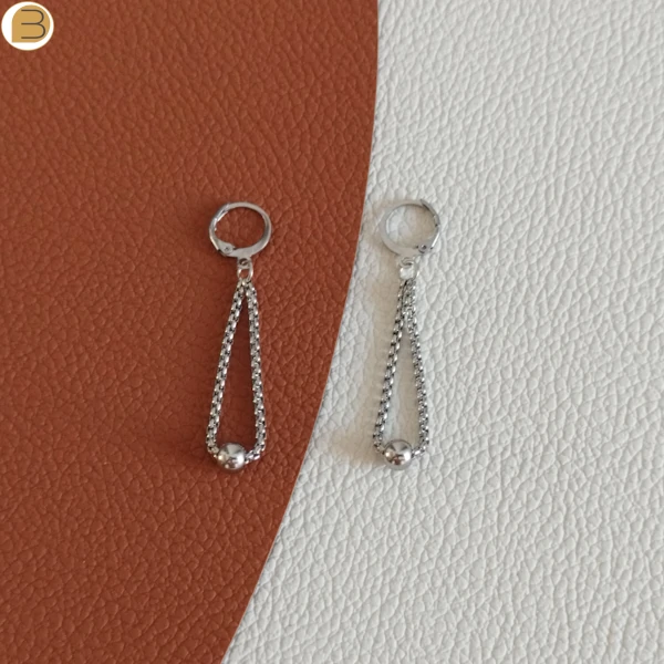 Boucles d'oreilles minimalistes pendantes en acier inoxydable une création Bijoutssimo