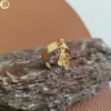 Bague réglable en acier inoxydable doré pour femme pendentif note de musique.