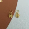 Boucles d'oreilles en acier inoxydable doré avec pendant grain de café
