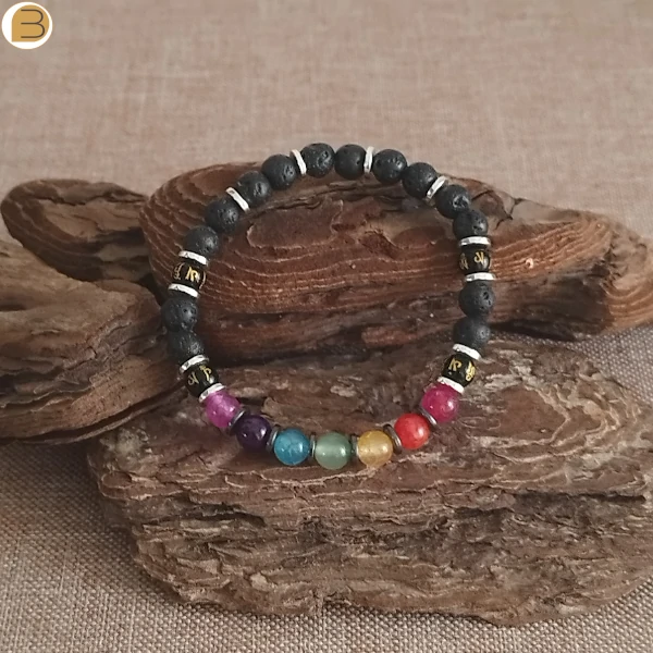 Bracelet 7 Chakras En Pierres Naturelles - Lot De 2 Bracelets élastiques Pour Femme - Pierres : Améthyste, Lapis, Turquoise... - Idéal Yoga, Méditation, Cadeau