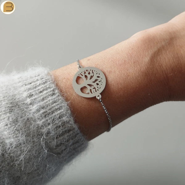Bague Arbre De Vie Femme En Acier Inoxydable Doré - Avec Pierres, Taille Ajustable, Style Classique, Poids 7g